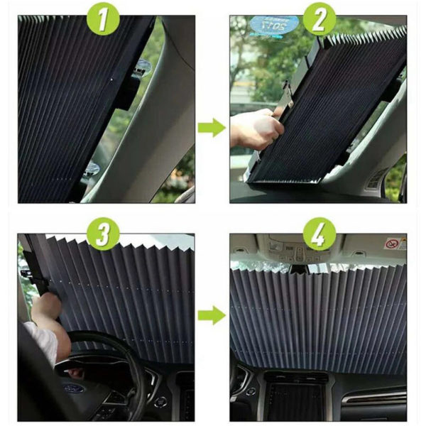 Auto Universal Car Retractable Windshield Sun Shade For Car 45cm Telebrands Pakistan