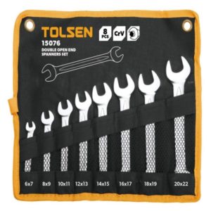 Tolsen 15076 8 Pieces Double Open End Spanners Set PK