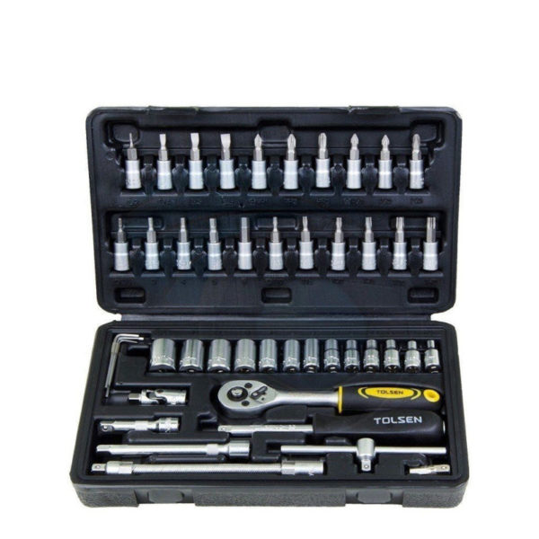 Tolsen 15138 46 Pieces 1-4 Inches Socket Set