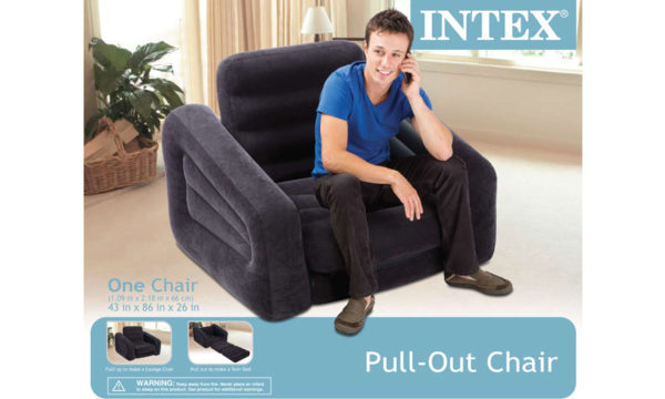 Intex Inflatable Pull-Out Chair and Twin Air Mattress Telebrands PAKISTAN