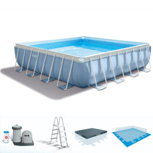 Intex Prism Frame Pool with filter Pump, Pool Cover & Ladder PK