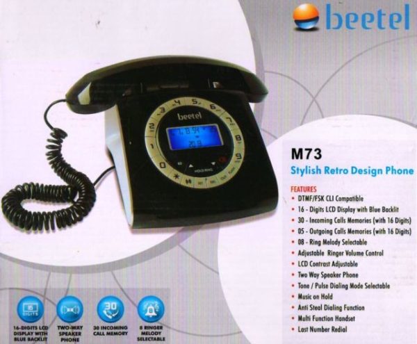 Beetel M73 Retro Design Landline Phone Black in PAKISTAN