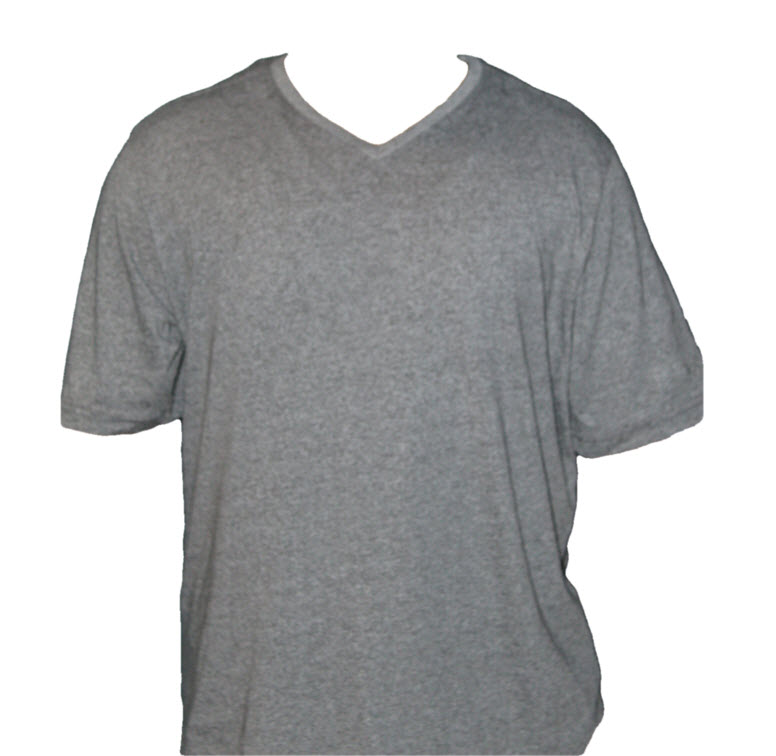 V Neck - T-Shirt - Grey Melange