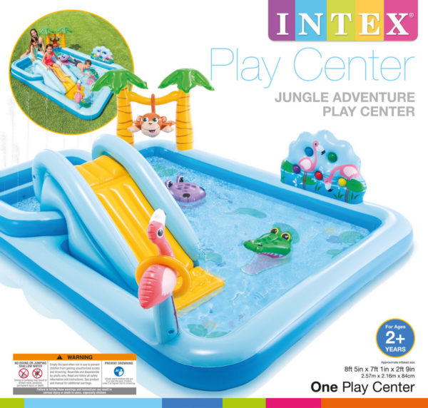 PK Intex Inflatable Kids Jungle Adventure Play Center Swimming Pool 57161