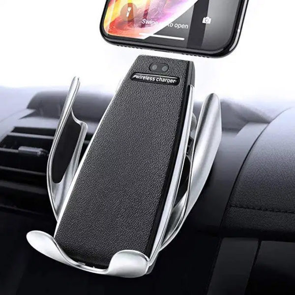 S6 Smart Sensor Car Wireless Charger - Silver in Pakistan